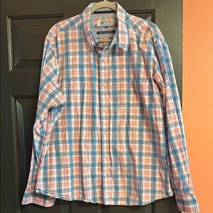 Pink and Blue Casual Button Down Shirt Lightweight Cotton MAN outfitters